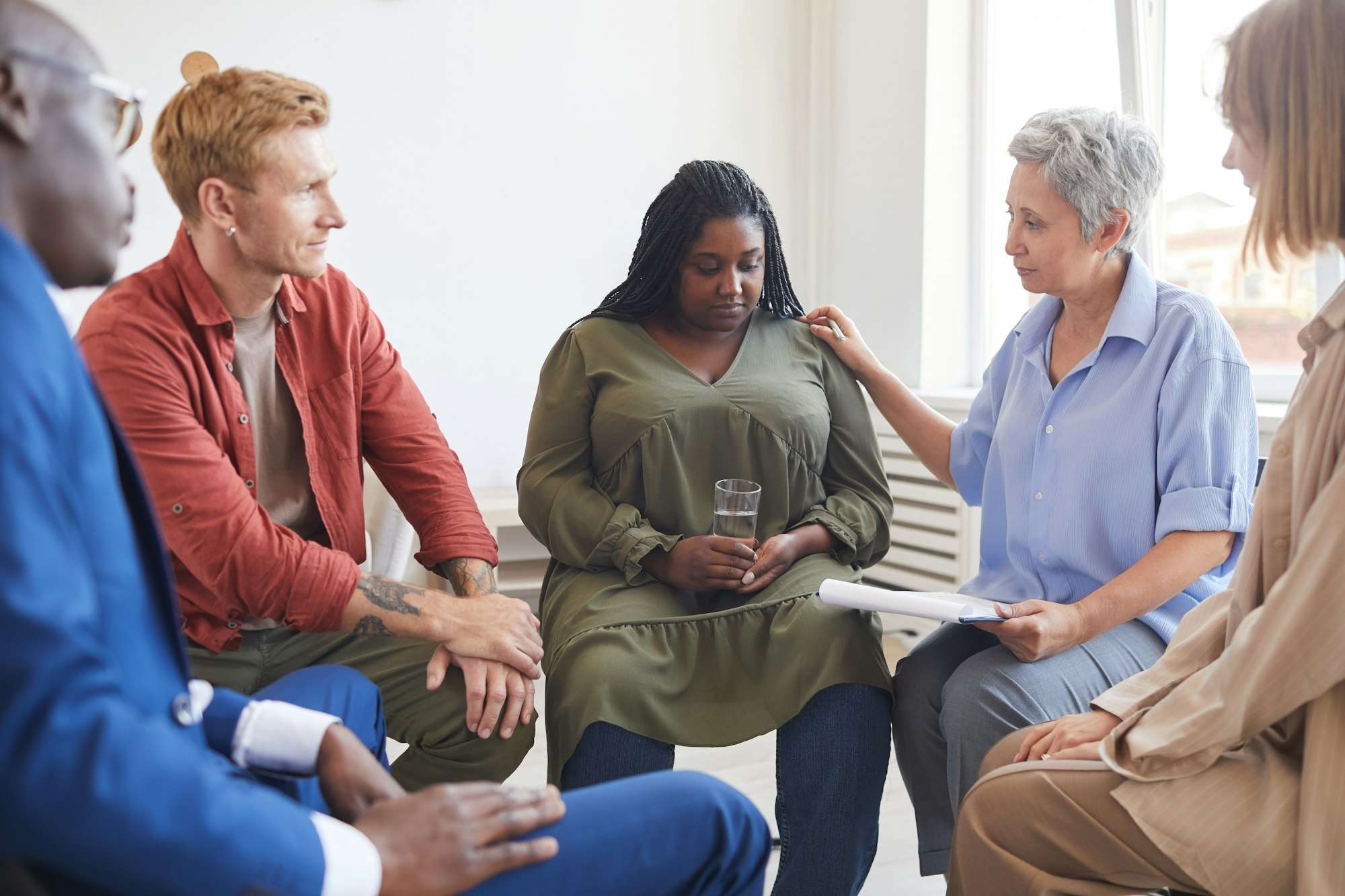 African Woman in Group Therapy Session